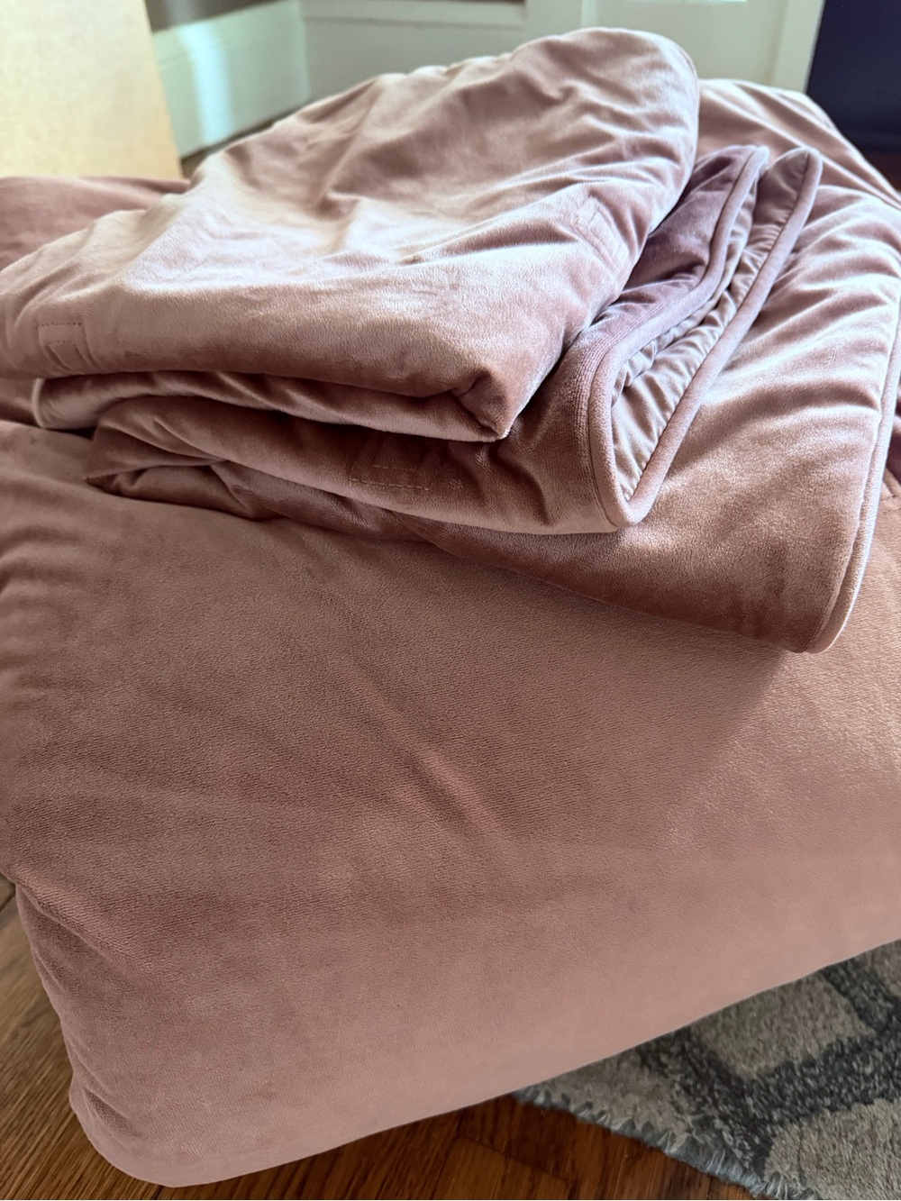 Plush Velvet Duvet Cover in Dusty Rose - Home Bedding
